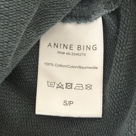 Anine Bing Rowe Eagle Hoodie in Washed Black - Picture 4 of 6